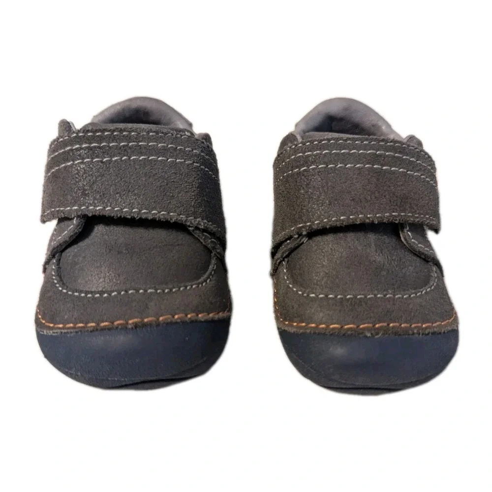 Stride Rite Infant Kid's Soft Motion SM Kellen Sneaker Leather Blue Gray Size 3W